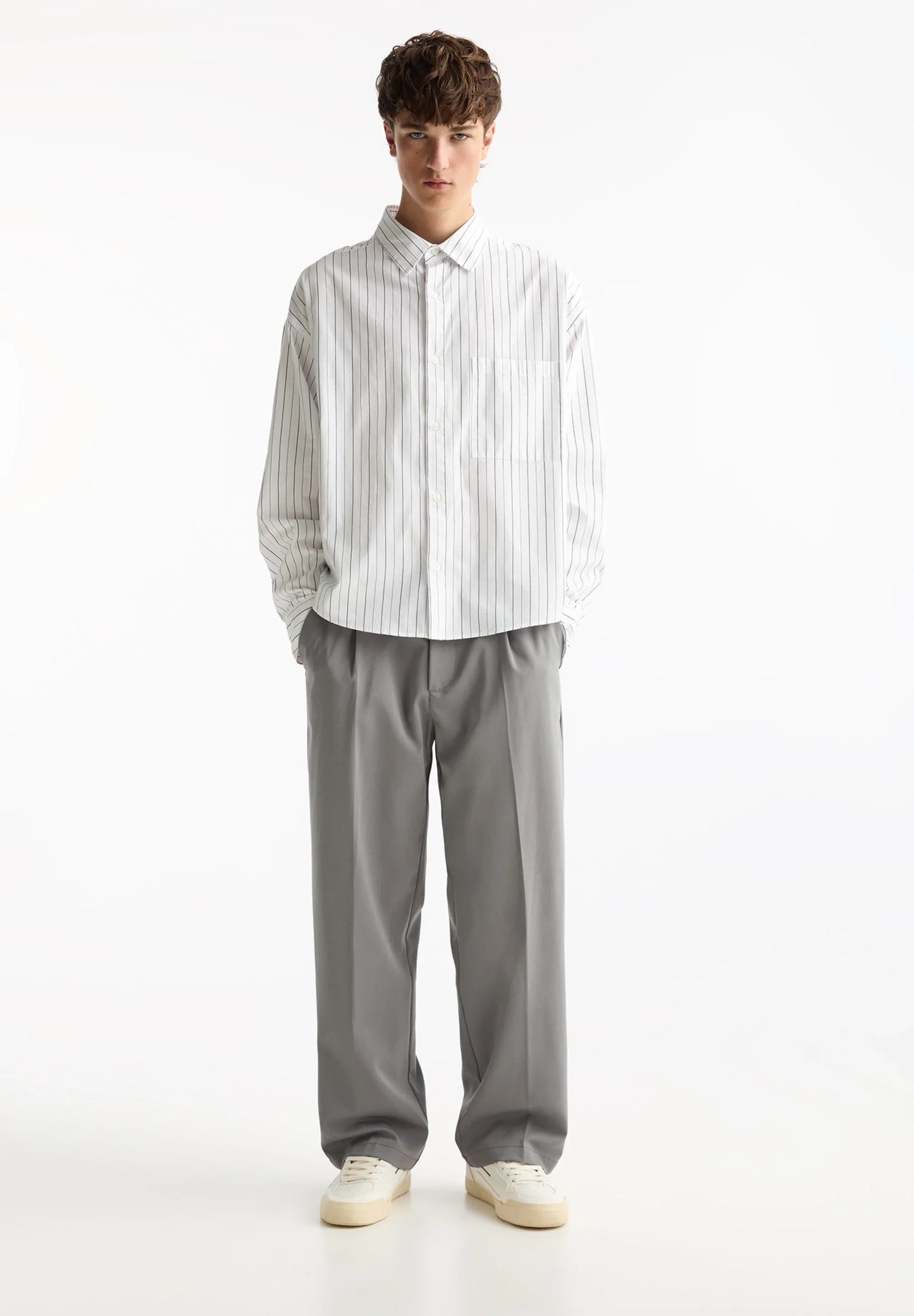 Wide Fit Casual Trousers - Grey