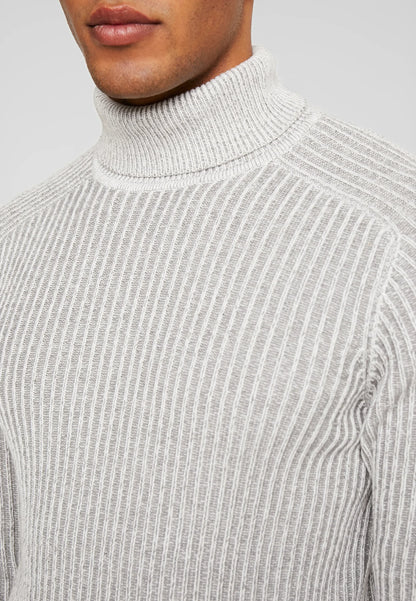 High Neck Wool Jumper - Grey