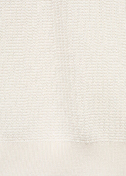 Textured Knit Polo Shirt - White