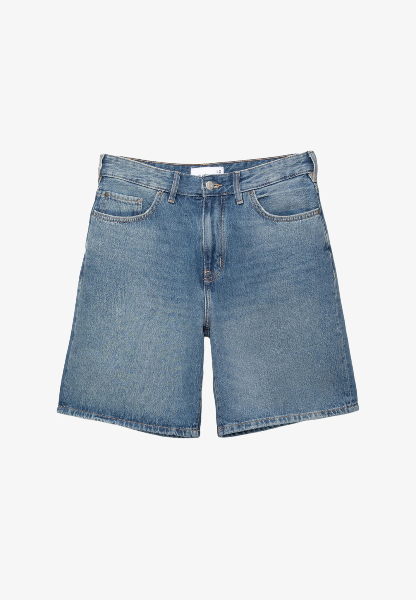 Straight Denim Shorts - Blue